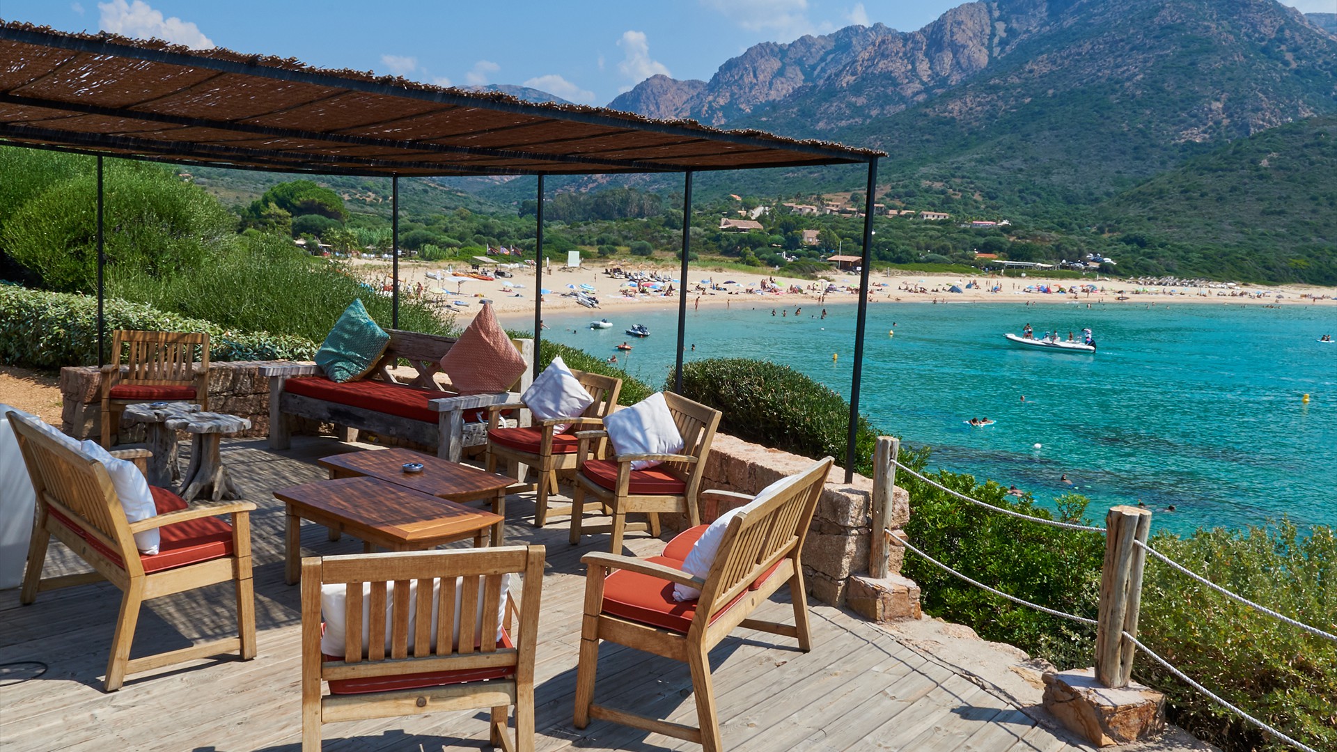 Terrasse du Restaurant Le Casabianca à Piana en Corse